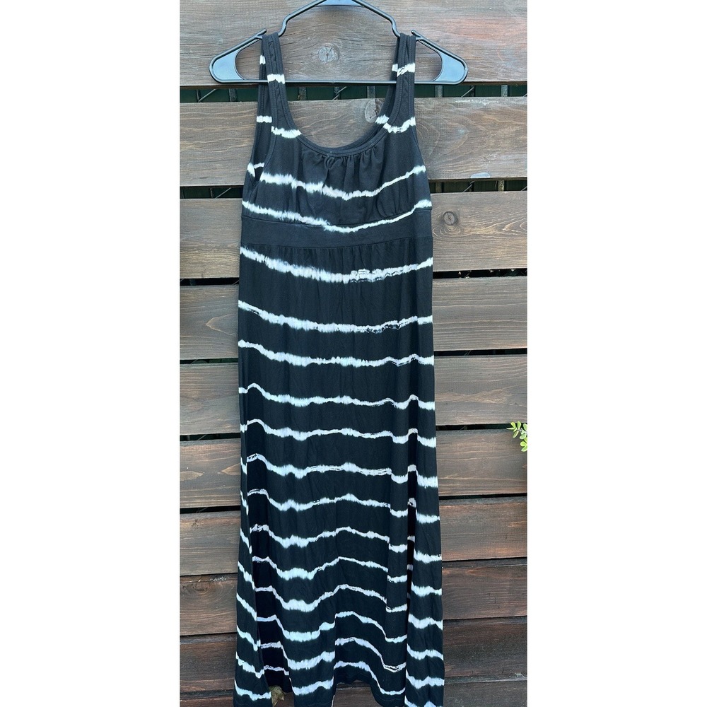 Hard Tail Womens Black/White Tie Dye Long Dress‎ *Size Small